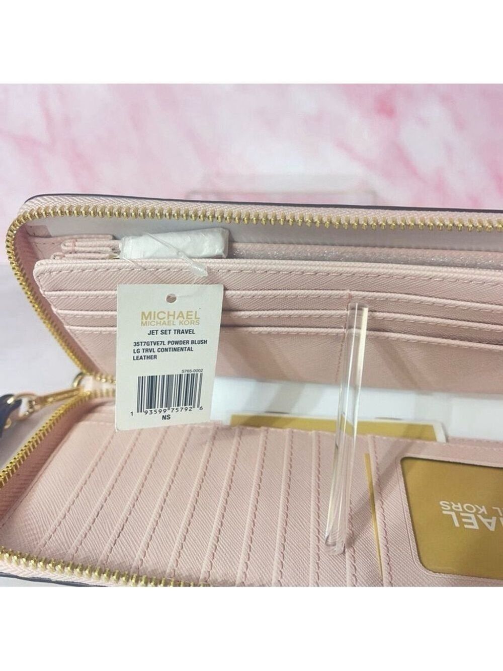 Michael Kors Reed Large CZ Belted Satchel & Matching Wallet Powder Blush Pink - Picture 13 of 14